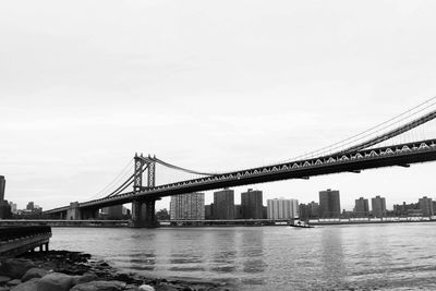 Manhattan bridge over east river in city