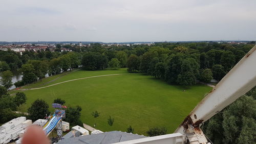 High angle view of trees on landscape