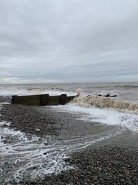 Scenic view of beach against sky