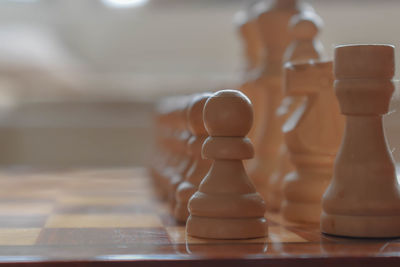 Close-up of chess pieces