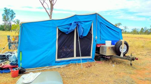 Tent against sky