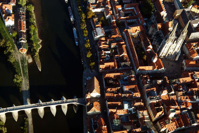 Aerial view of city buildings