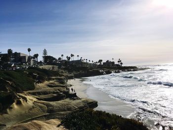 Scenic view of beach against sky