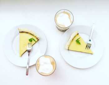 High angle view of food on table