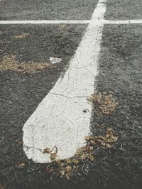 High angle view of zebra crossing on road