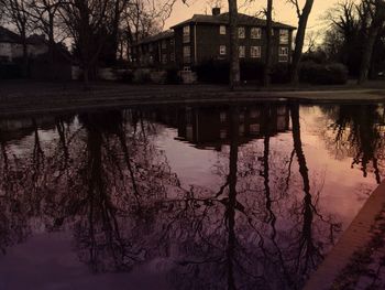 Reflection of buildings in river