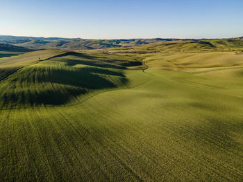 Scenic view of landscape against clear sky