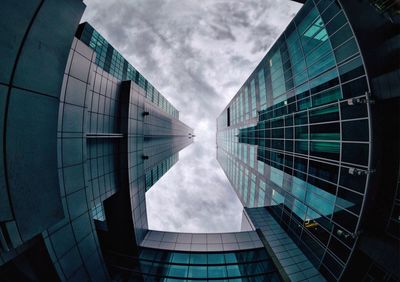 Reflection of modern buildings in city