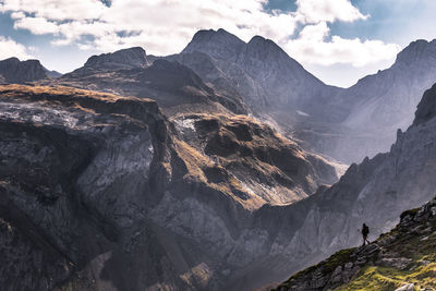 Scenic view of rocky mountains