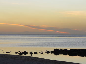 Scenic view of sea at sunset