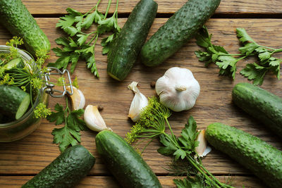 High angle view of chopped vegetables on cutting board