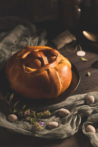 Close-up of pumpkin on table