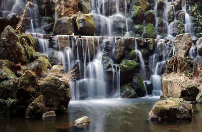 Scenic view of waterfall