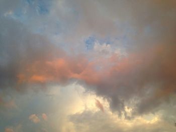 Low angle view of cloudy sky