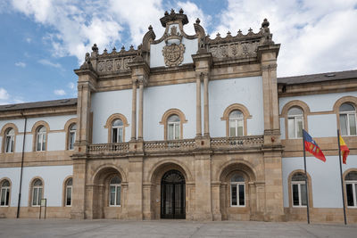 Low angle view of historical building against sky