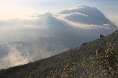 Low angle view of mountain against sky