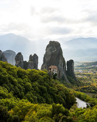 Scenic view of monastery of rousanou, kalabaka, greece