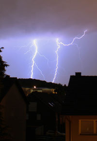 Low angle view of lightning