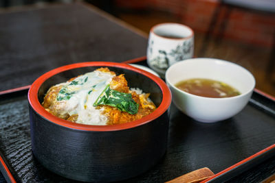 Close-up of food on table