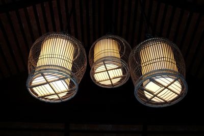 Low angle view of illuminated lanterns