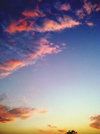 Low angle view of dramatic sky during sunset