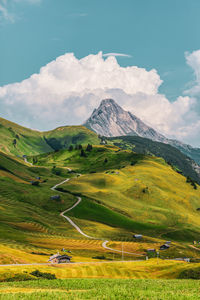 Hiking trails on the hochtann mountain pass, austria.