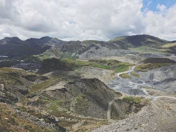 Scenic view of mountains against sky