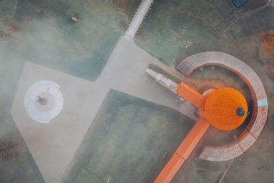 High angle view of fruits in container