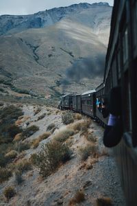 High angle view of railroad track