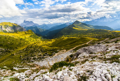 Scenic view of mountains against sky