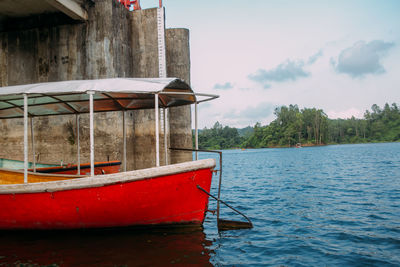 A red boat in kaptai lake