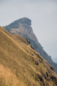 Scenic view of land against clear sky