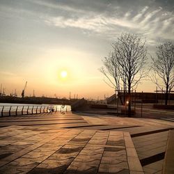 View of river at sunset