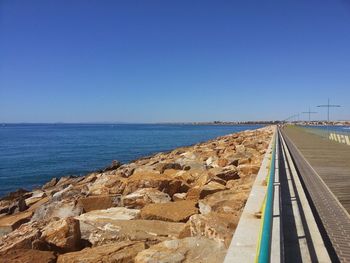 View of sea against clear sky