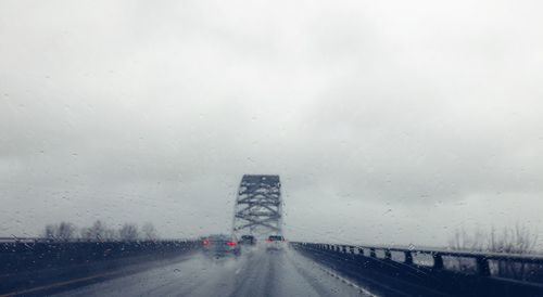 Cars on road during rainy season