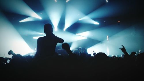 Rear view of people at music concert