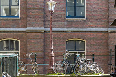 Bicycle against building