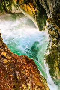 Scenic view of waterfall