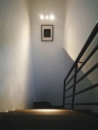 Low angle view of illuminated staircase in building