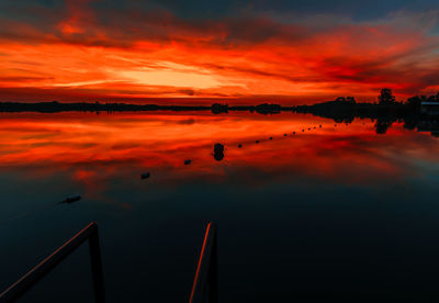 Scenic view of dramatic sky during sunset