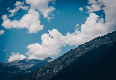 Low angle view of mountains against sky