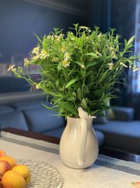 Close-up of bananas in vase on table