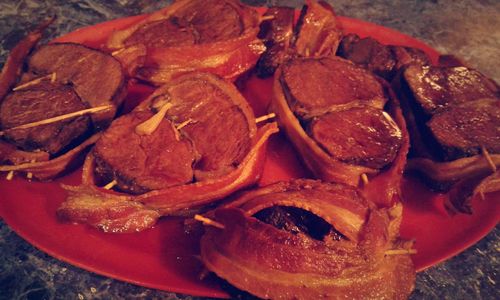 Close-up of meat in plate