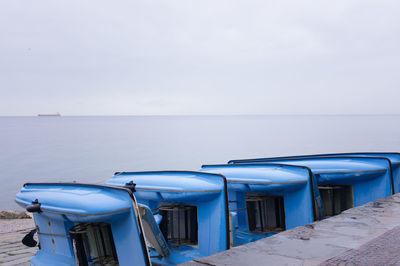 View of boats in sea