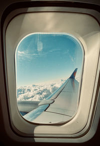 Aerial view of airplane window