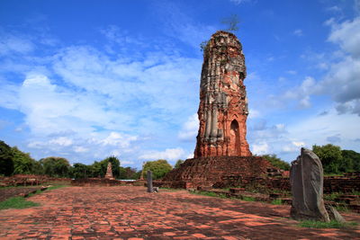 Old ruins of temple against sky