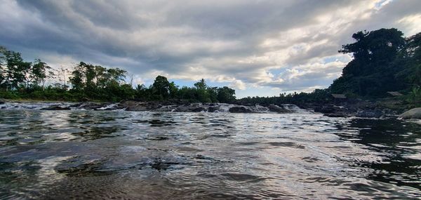 Scenic view of river against sky