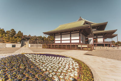 View of temple against clear sky