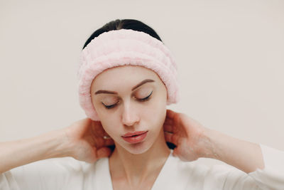 Close-up of woman with at spa