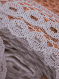 Close-up portrait of a ribbon roll made from hay